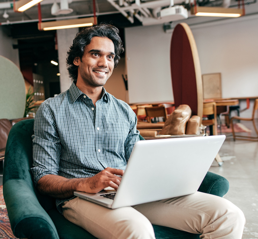 Businessman with laptop